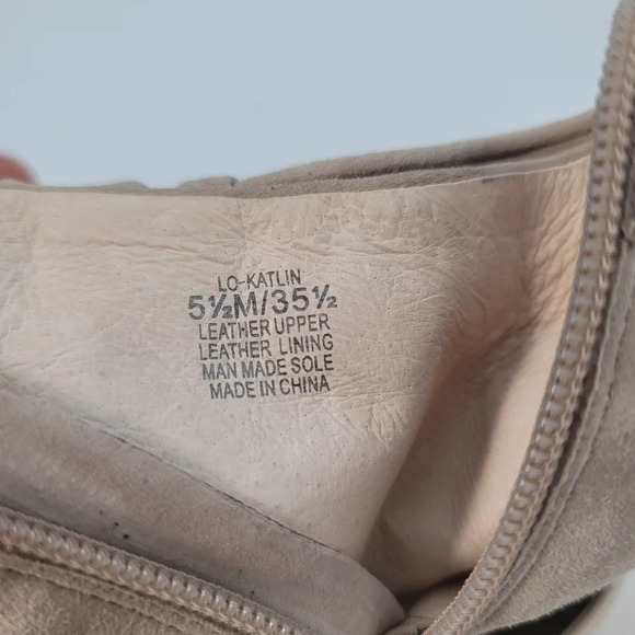 Louise et Cie Lo- Katlin 5.5 M Bone Tan Gray Ankle Suede Leather Women Sandals - Picture 9 of 10